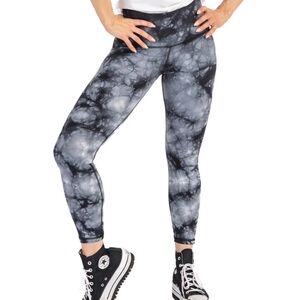 SoulCycle Downtown Tie Dye Skull Leggings Blue and Black - excellent condition
